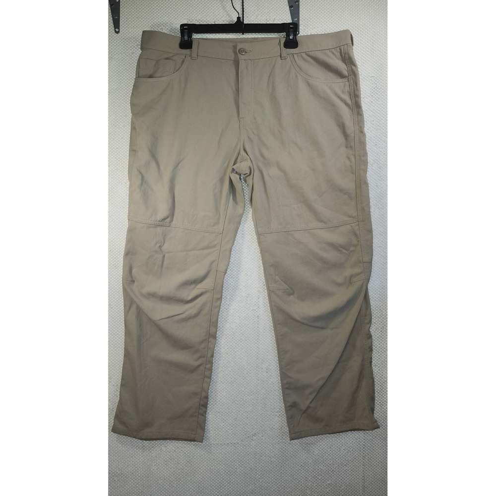 Eddie Bauer Guide Pants Mens 40x28 Tan Nylon Hiking Outdoor Trousers D3553331